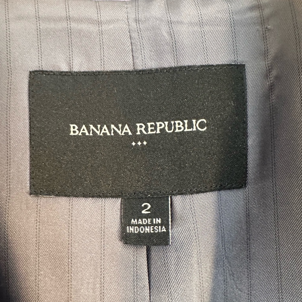 EUC Banana Republic Factory Sz 2 Small Black Blazer 2 Button Poly Rayon Womens - Picture 6 of 14